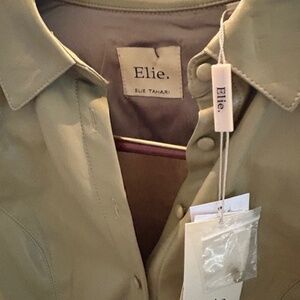 Elie by Elie tahari faux leather blouse
